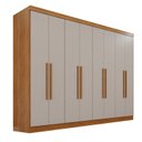 Ver imagem 3 de Guarda-Roupa Casal 8 Portas 4 Gavetas França Off White/Cinamomo