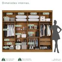 Ver imagem 6 de Guarda-Roupa Casal 8 Portas 4 Gavetas França Off White/Cinamomo