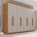 Ver imagem 1 de Guarda-Roupa Casal 8 Portas 4 Gavetas França Off White/Cinamomo