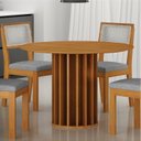 Ver imagem 6 de Conjunto Sala de Jantar Redonda MDF com 4 Cadeiras Flora Marrom/Cinamomo/Cinza