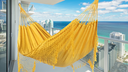Ver imagem 1 de Rede de Descanso Casal Algodão Eco Yellow, com Franja e Detalhes Artesanais em Macramê. Combinação D