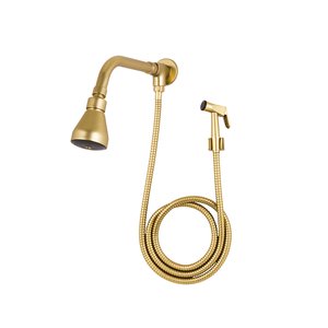 Chuveiro Articulado com Desviador Flexível 1,80m Gatilho de Metal Dourado Fosco