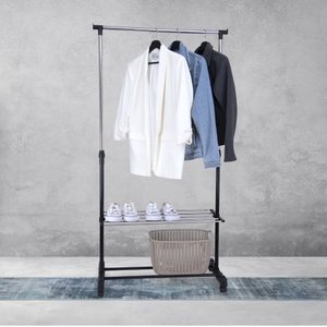 Arara De Roupas Regulável Com Sapateira Cabideiro Rodinhas+ Cabide Para Gravata Ordene