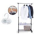 Ver imagem 4 de Arara De Roupas Regulável Com Sapateira Cabideiro Rodinhas+ Cabide Para Gravata Ordene