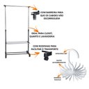 Ver imagem 2 de Arara De Roupas Regulável Com Sapateira Cabideiro Rodinhas+ Cabide Para Gravata Ordene
