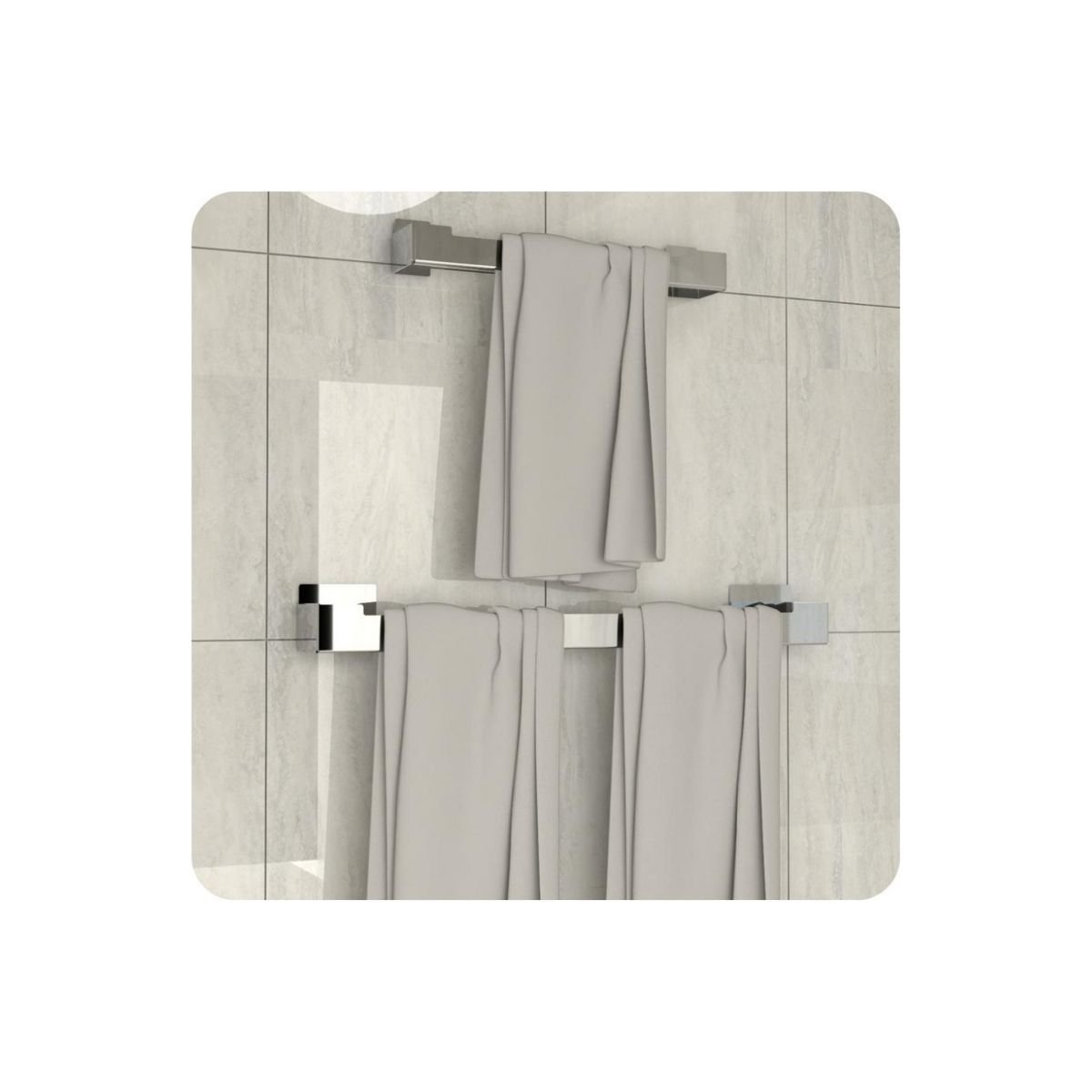 Kit de Acessórios para Banheiro Inox com Adesivo 7 Pcs F.elg - 2