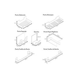 Kit de Acessórios para Banheiro Inox com Adesivo 7 Pcs F.elg - 6