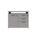 Ver imagem 4 de Armário Escritório F5 Office 1 Porta 3 Gavetas 1 Prateleira MDP 90cm Cinza Sagrado com Preto
