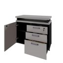 Ver imagem 7 de Armário Escritório F5 Office 1 Porta 3 Gavetas 1 Prateleira MDP 90cm Cinza Sagrado com Preto