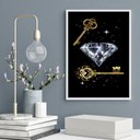 Ver imagem 1 de Quadro Arquétipo Chaves e Diamante 45x34cm - com Vidro:madeira Branca