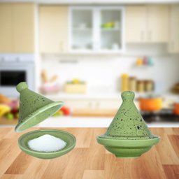 Saleiro Marroquino Tagine Porcelana Resistente Rita Lobo Verde Mesclado Prattos - 3