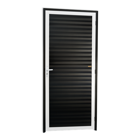 Porta Veneziana Alumínio 86 Esq Mix Preto Brimak