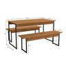 Mesa de Jantar com 2 Bancos Li013 136cm Crome Industrial - 3