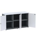 Ver imagem 4 de Armário Baixo Credenza PE25 Pandin 121,50 cm (largura) em MDP Cor Grafito e Branco com Três