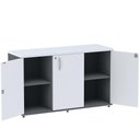 Ver imagem 3 de Armário Baixo Credenza PE25 Pandin 121,50 cm (largura) em MDP Cor Grafito e Branco com Três