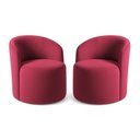 Ver imagem 2 de Kit 02 Poltronas Curva Orgânica Nature Gaia Veludo Vermelho - Montanaris Decor
