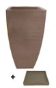 Ver mais imagens de Kit Vaso Planta + Prato 90x45 Moderno Trapézio Polietileno BGPLASTICOS MARROM CHOCOLATE 020