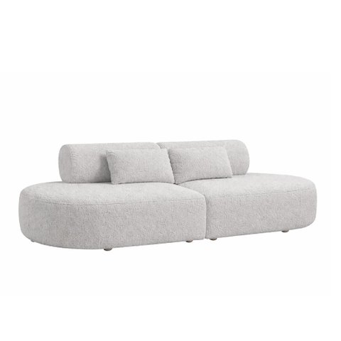 Sofá Orgânico Bi Partido 260cm Serina Bouclé Cinza - Sallar Home