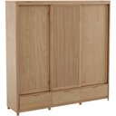 Ver imagem 7 de Guarda Roupa Casal 3 Portas de Correr 3 Gavetas 221cm Madeira Maciça Benton F06 Tauari - Lyam Decor
