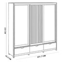 Ver imagem 6 de Guarda Roupa Casal 3 Portas de Correr 3 Gavetas 221cm Madeira Maciça Benton F06 Tauari - Lyam Decor