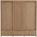 Ver imagem 2 de Guarda Roupa Casal 3 Portas de Correr 3 Gavetas 221cm Madeira Maciça Benton F06 Tauari - Lyam Decor