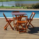 Ver imagem 2 de Jogos Conjuntos Mesa Bar Dobrável Madeira 70 X 70 com 4 Cad. Mel - Móveis Britz
