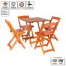 Jogos Conjuntos Mesa Bar Dobrável Madeira 70 X 70 com 4 Cad. Mel - Móveis Britz - 3