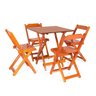Jogos Conjuntos Mesa Bar Dobrável Madeira 70 X 70 com 4 Cad. Mel - Móveis Britz - 1