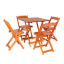 Ver imagem 1 de Jogos Conjuntos Mesa Bar Dobrável Madeira 70 X 70 com 4 Cad. Mel - Móveis Britz