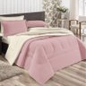 Coberdrom Sherpa Casal Queen Dupla Face 01 Peça - Rosê - 1