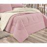 Coberdrom Sherpa Casal Queen Dupla Face 01 Peça - Rosê - 2
