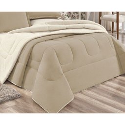 Coberdrom Sherpa Casal Queen Dupla Face 01 Peça - Caqui - 2