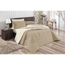 Coberdrom Sherpa Casal Queen Dupla Face 01 Peça - Caqui - 3