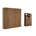 Ver imagem 1 de Quarto Completo Modu 2 Peças (1GUARDAROUPA+1CÔMODA) QC376 Jatobá - Santos Andirá