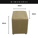 Ver imagem 2 de Puff Baú Quadrado Guarda Acessórios Assento Apoio de Pés - Bege