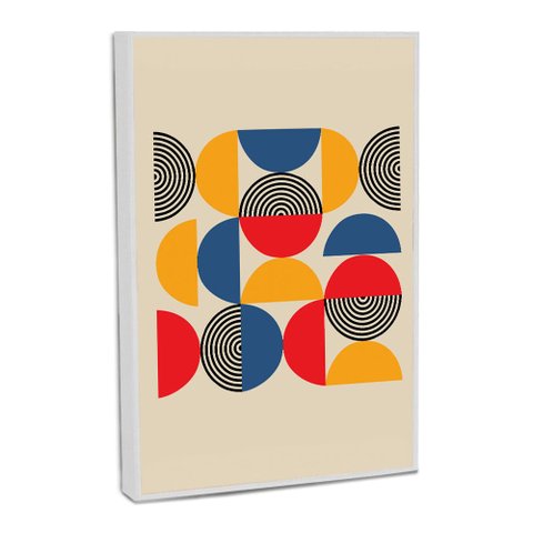 Quadro Decorativo Bauhaus Abstrato Moderno Ii com Moldura Filete
