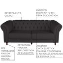 Ver imagem 3 de Sofá 3 Lugares Bérgamo 220cm Couro Marrom