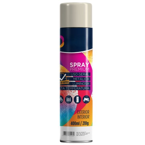 Tinta Spray 400ml Branco Brilhante Uso Geral em Aço Ferro Couro Gesso Cerâmica | Universo