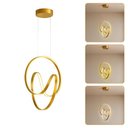 Ver imagem 4 de Lustre Pendente Led 14w Halo Dourado Moderno com 3 Cores de Luz Bivolt para Sala e Jantar