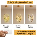 Ver imagem 5 de Lustre Pendente Led 14w Halo Dourado Moderno com 3 Cores de Luz Bivolt para Sala e Jantar