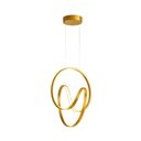 Ver imagem 2 de Lustre Pendente Led 14w Halo Dourado Moderno com 3 Cores de Luz Bivolt para Sala e Jantar