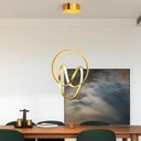 Ver imagem 3 de Lustre Pendente Led 14w Halo Dourado Moderno com 3 Cores de Luz Bivolt para Sala e Jantar