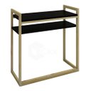 Ver imagem 4 de Kit Mesa Preta + Cadeira + Prateleira Para Salão De Beleza Com Prateleiras Redecore Conjunto De Móve