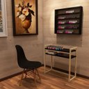 Ver imagem 1 de Kit Mesa Preta + Cadeira + Prateleira Para Salão De Beleza Com Prateleiras Redecore Conjunto De Móve