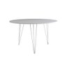 Mesa Jantar Redonda 110cm Branca Clips 3 Pés com 5 Cadeiras Eames Eiffel Pretas Ferro Branco - 3