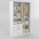 Ver imagem 3 de Guarda-Roupa Infantil 4 Portas 3 Gavetas Multicores Rodial