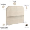 Ver imagem 3 de Cabeceira Cama Box King 195cm Lanna com Puff Recamier Doha W01 Linho Palha - Lyam Decor