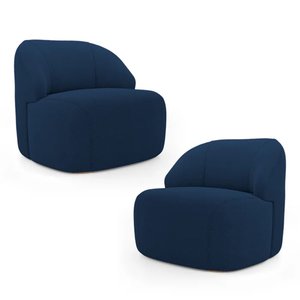 Kit 2 Poltronas Organica Decorativa Eloa Boucle Azul - Londrilar