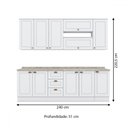 Ver imagem 4 de Cozinha Compacta Americana 11 Portas 3 Gavetas Branco - Henn