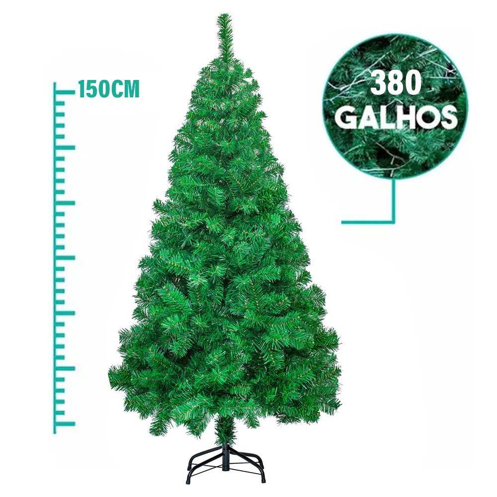 Árvore de Natal Dinamarca Verde 150cm 380 Galhos Magizi - 2